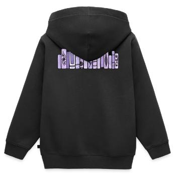 Lila Pastellbücher - Kinder Premium Organic Zip Hoodie - Schwarz - Hinten - AI Model Kid Male (0cm)