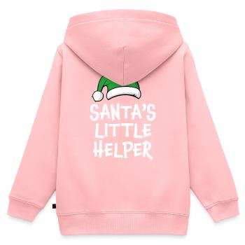 Der kleine Helfer des Weihnachtsmanns - Kinder Premium Organic Zip Hoodie - Rosa - Hinten - AI Model Kid Female (0cm)