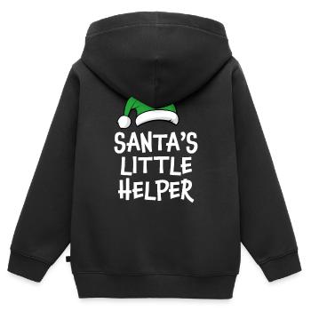 Der kleine Helfer des Weihnachtsmanns - Kinder Premium Organic Zip Hoodie - Schwarz - Hinten - AI Model Kid Male (0cm)