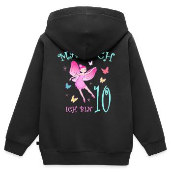 Fee Kinder Geburtstag 10 Jahre Mädchen Feen - Kinder Premium Organic Zip Hoodie - Schwarz - Hinten - AI Model Kid Male (0cm)