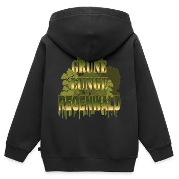 grüne Lunge Regenwald - Kinder Premium Organic Zip Hoodie - Schwarz - Hinten - AI Model Kid Male (0cm)
