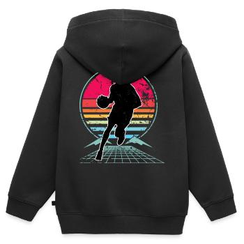 Basketball Basketballer - Kinder Premium Organic Zip Hoodie - Schwarz - Hinten - AI Model Kid Male (0cm)