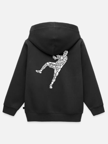 Handballspieler Symbole Handballer Handball - Hoodie Premium med dragkedja barn ekologisk - svart