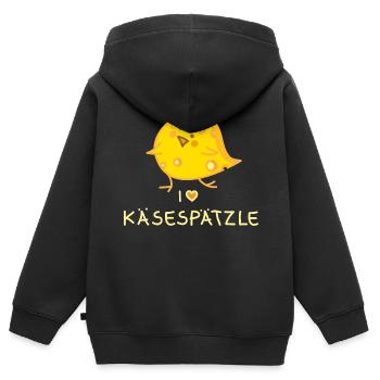 Ich liebe Spätzle - Kinder Premium Organic Zip Hoodie - Schwarz - Hinten - AI Model Kid Male (0cm)