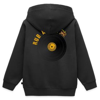 Roots Dub Reggae - Sweat Premium à capuche zippé enfant bio - noir - Dos - AI Model Kid Male (0cm)