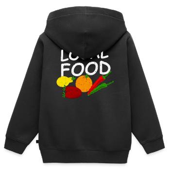 Regionales Obst und Gemüse - Kinder Premium Organic Zip Hoodie - Schwarz - Hinten - AI Model Kid Male (0cm)