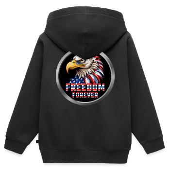 Eagle Animal Freedom - Kids Premium Organic Zip-up Hoodie - black - Back - AI Model Kid Male (0cm)