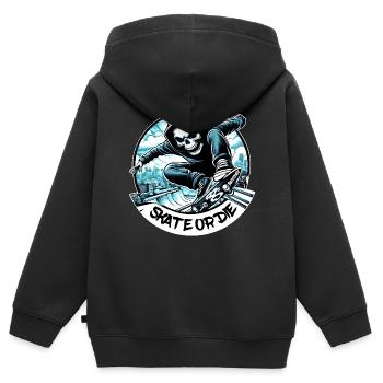Skate or die Sk8 Skull graffiti tag - raffstaff ® - Kids Premium Organic Zip-up Hoodie - black - Back - AI Model Kid Male (0cm)