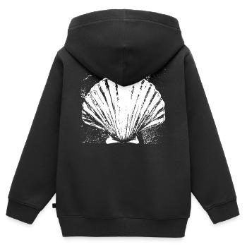 Chemin - Pétoncle - Pèlerinage - Santiago - Sweat Premium à capuche zippé enfant bio - noir - Dos - AI Model Kid Male (0cm)
