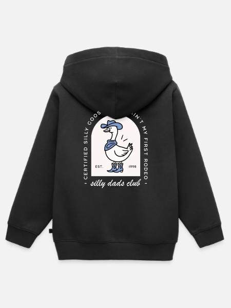 Silly goose dad club funny father cowboy country - Kids Premium Organic Zip-up Hoodie - black