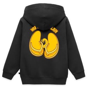 The Flip-flop clan - Kids Premium Organic Zip-up Hoodie - black - Back - AI Model Kid Male (0cm)
