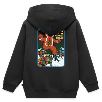 Angriff des Lebkuchens - Kinder Premium Organic Zip Hoodie - Schwarz - Hinten - AI Model Kid Male (0cm)