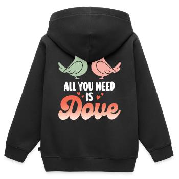 Wortspiel Vogeltaube Humor - Kinder Premium Organic Zip Hoodie - Schwarz - Hinten - AI Model Kid Male (0cm)