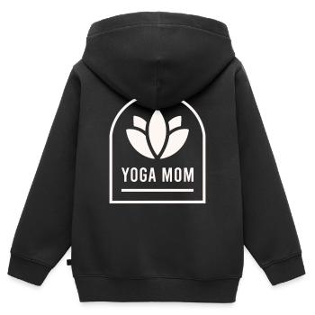 Maman yogi maman - Sweat Premium à capuche zippé enfant bio - noir - Dos - AI Model Kid Male (0cm)