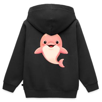 Baby rosa Delphin - Kinder Premium Organic Zip Hoodie - Schwarz - Hinten - AI Model Kid Male (0cm)