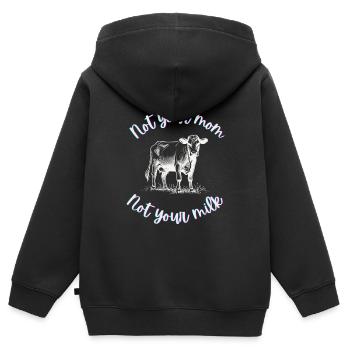 Nicht deine Mutter, nicht deine Milch - Kinder Premium Organic Zip Hoodie - Schwarz - Hinten - AI Model Kid Male (0cm)