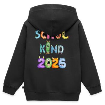 Schoolchild 2026 School Enrollment School Beginner Monster - Kids Premium Organic Zip-up Hoodie - black - Back - AI Model Kid Male (0cm)
