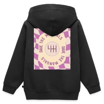 Save The Manuals Design für Petrolheads - Lila - Kinder Premium Organic Zip Hoodie - Schwarz - Hinten - AI Model Kid Male (0cm)