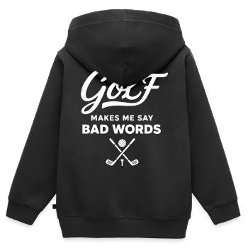 Golf und Schimpfwörter: Der Humor des Golfers - Kinder Premium Organic Zip Hoodie - Schwarz - Hinten - AI Model Kid Male (0cm)