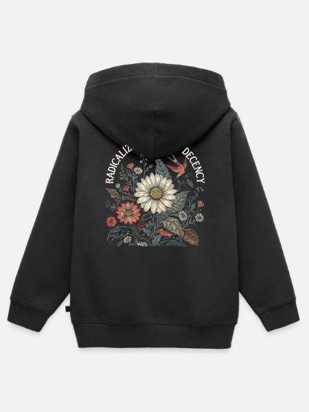 Radicalized By Basic Decency Retro Shirt - Kinder Premium Organic Zip Hoodie - Schwarz