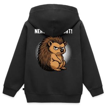 Nerv Mich Nicht Igel Igelliebhaber Igelfan Stachel - Kinder Premium Organic Zip Hoodie - Schwarz - Hinten - AI Model Kid Male (0cm)