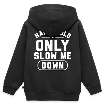 Kahler Humor Rasierter Kopf | Funny Man-Geschenk - Kinder Premium Organic Zip Hoodie - Schwarz - Hinten - AI Model Kid Male (0cm)