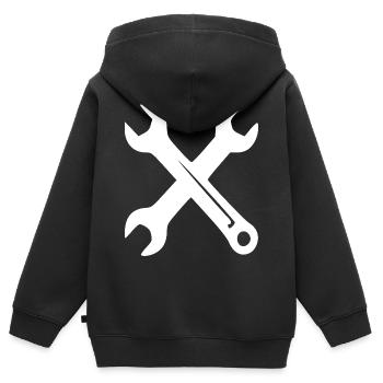 Crossing Wrenches - Kids Premium Organic Zip-up Hoodie - black - Back - AI Model Kid Male (0cm)