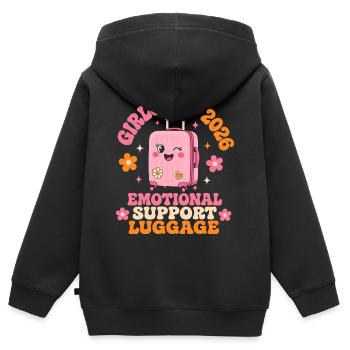 Girls Trip 2026 Emotional Support Luggage Spruch - Kinder Premium Organic Zip Hoodie - Schwarz - Hinten - AI Model Kid Male (0cm)