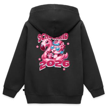 Einhorn Schulkind 2026 Einschulung T-Shirt - Kinder Premium Organic Zip Hoodie - Schwarz - Hinten - AI Model Kid Male (0cm)