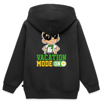 Vacation Mode On Katze Urlaub Spruch Hawaii - Kinder Premium Organic Zip Hoodie - Schwarz - Hinten - AI Model Kid Male (0cm)