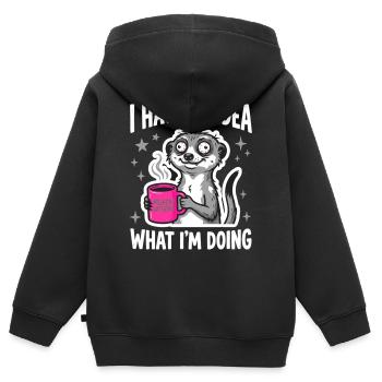 I Have No Idea What I'm Doing Erdmännchen Kaffee - Kinder Premium Organic Zip Hoodie - Schwarz - Hinten - AI Model Kid Male (0cm)