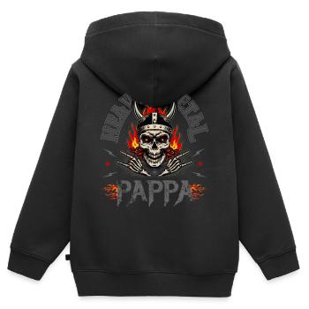 Heavy Metal Dad T-Shirt Geschenk - Kinder Premium Organic Zip Hoodie - Schwarz - Hinten - AI Model Kid Male (0cm)