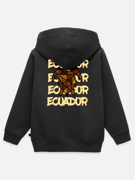 Geometrische Schildkröte Ecuador - Kinder Premium Organic Zip Hoodie - Schwarz