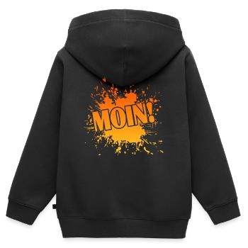 Moin Anker Hamburg Skipper - Kinder Premium Organic Zip Hoodie - Schwarz - Hinten - AI Model Kid Male (0cm)