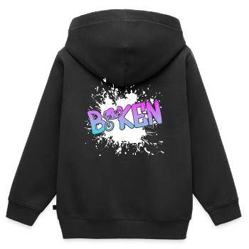 Biken Fahrrad Bike - Kinder Premium Organic Zip Hoodie - Schwarz - Hinten - AI Model Kid Male (0cm)