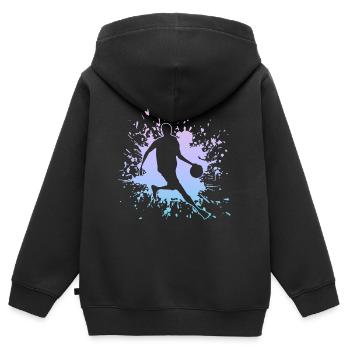 Player, Basketball, Streetball, Bball - Kinder Premium Organic Zip Hoodie - Schwarz - Hinten - AI Model Kid Male (0cm)