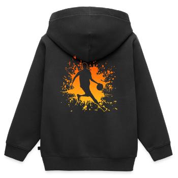 Basketball Streetball Player Baller - Kinder Premium Organic Zip Hoodie - Schwarz - Hinten - AI Model Kid Male (0cm)