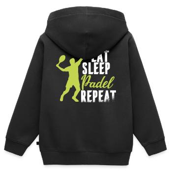 Padel Padel Paddle Paddle Espagne - Sweat Premium à capuche zippé enfant bio - noir - Dos - AI Model Kid Male (0cm)