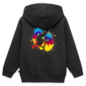 Cascade de scooter - Sweat Premium à capuche zippé enfant bio - noir - Dos - AI Model Kid Male (0cm)