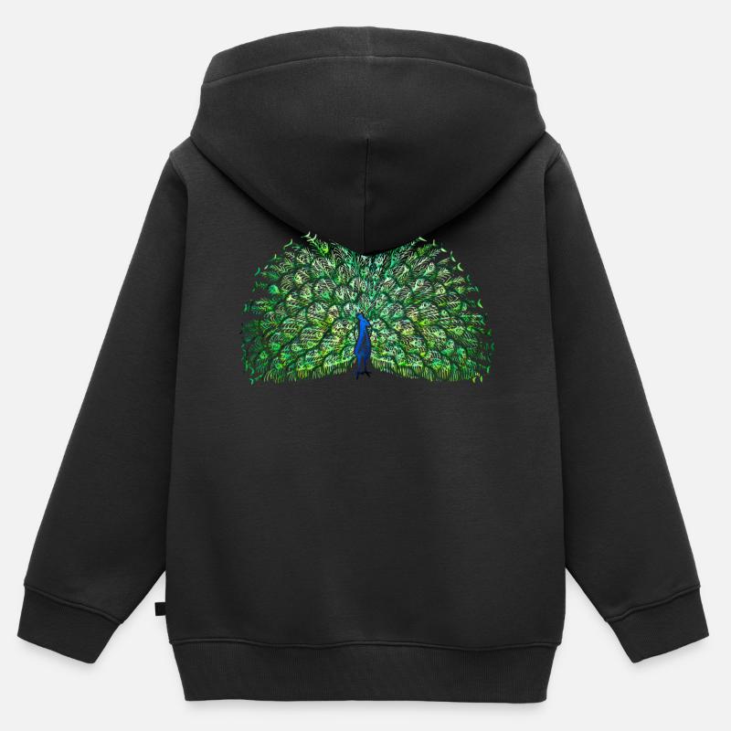 paon - Sweat Premium à capuche zippé enfant bio - noir