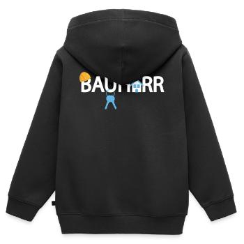 Bauherr - Kinder Premium Organic Zip Hoodie - Schwarz - Hinten - AI Model Kid Male (0cm)