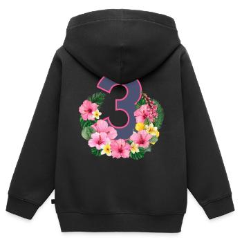 Summer birthday girls 3 - Kids Premium Organic Zip-up Hoodie - black - Back - AI Model Kid Male (0cm)