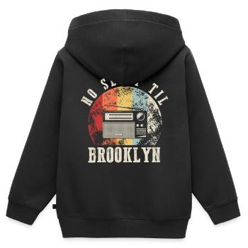 Rétro pas de sommeil jusqu’à Brooklyn Retro Radio Stéréo - Sweat Premium à capuche zippé enfant bio - noir - Dos - AI Model Kid Male (0cm)