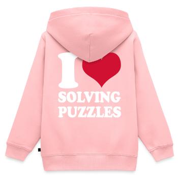 Rätsel Puzzle I Love Solving Puzzles Denksport - Kinder Premium Organic Zip Hoodie - Rosa - Hinten - AI Model Kid Female (0cm)