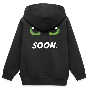 Katzenaugen bald grün - Kinder Premium Organic Zip Hoodie - Schwarz - Hinten - AI Model Kid Male (0cm)