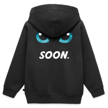 Katzenaugen bald blau - Kinder Premium Organic Zip Hoodie - Schwarz - Hinten - AI Model Kid Male (0cm)