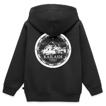 Kailash Berg - Gang Rinpoche Tibet - Kinder Premium Organic Zip Hoodie - Schwarz - Hinten - AI Model Kid Male (0cm)