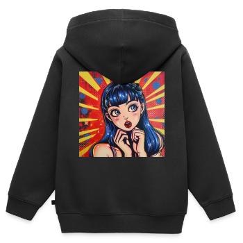 anime, waifu, japan - Kinder Premium Organic Zip Hoodie - Schwarz - Hinten - AI Model Kid Male (0cm)