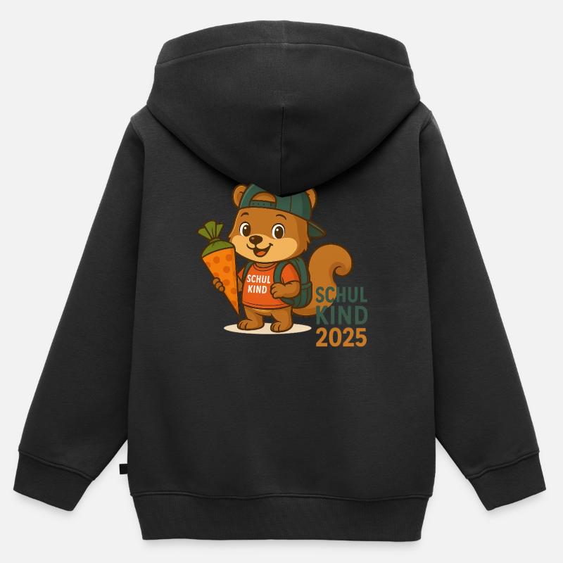 Schulkind 2025 Einschulung 2025 - Kinder Premium Organic Zip Hoodie - Schwarz