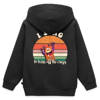 I sing to burn off the crazy retro sunset - Kinder Premium Organic Zip Hoodie - Schwarz - Hinten - AI Model Kid Male (0cm)
